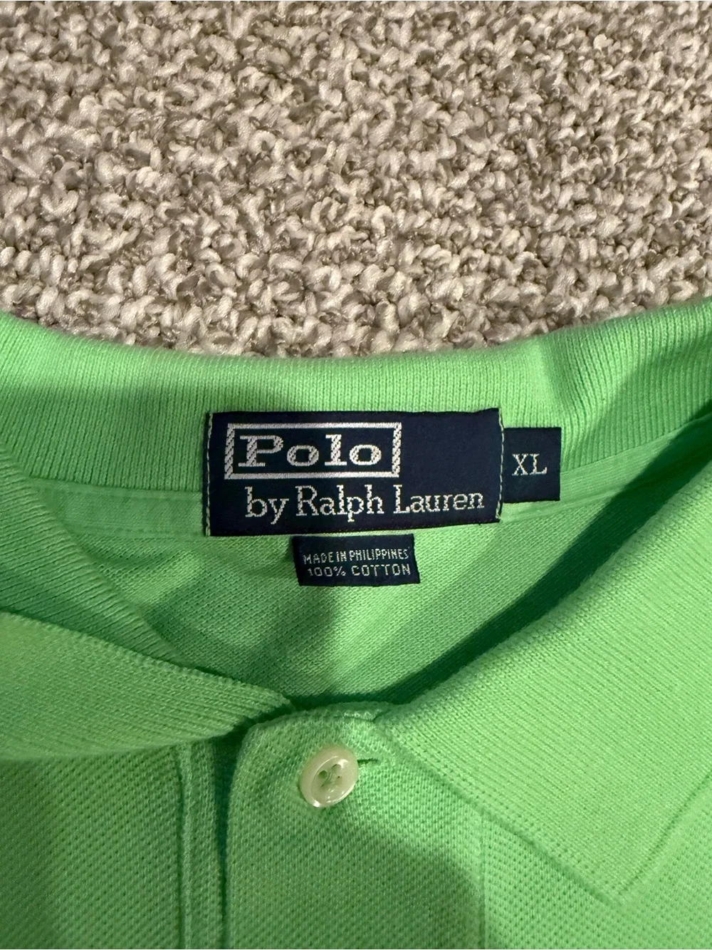 Vintage Lime Green Polo Ralph Lauren Collared Shirt